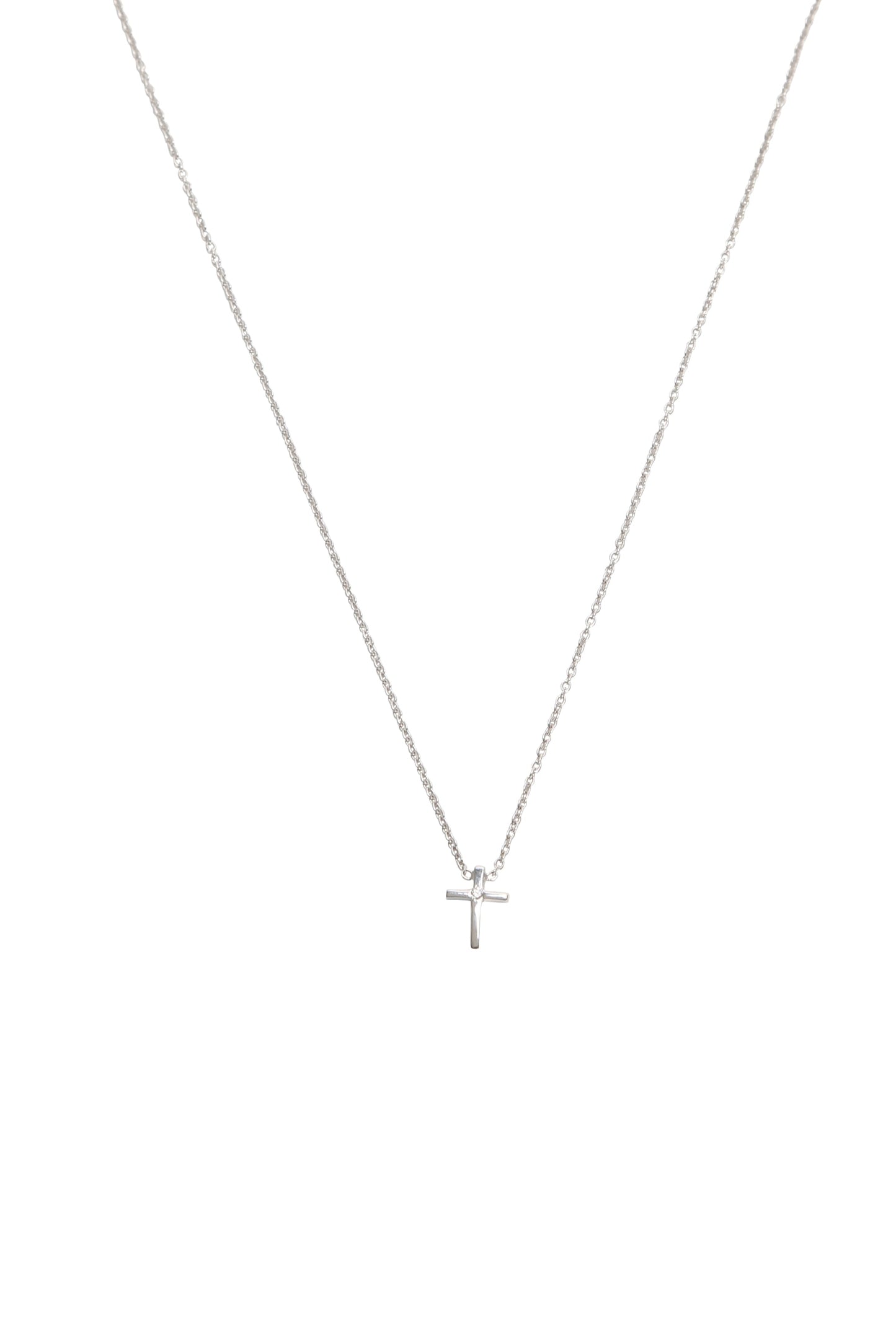 Diamond Cross White Gold Necklace
