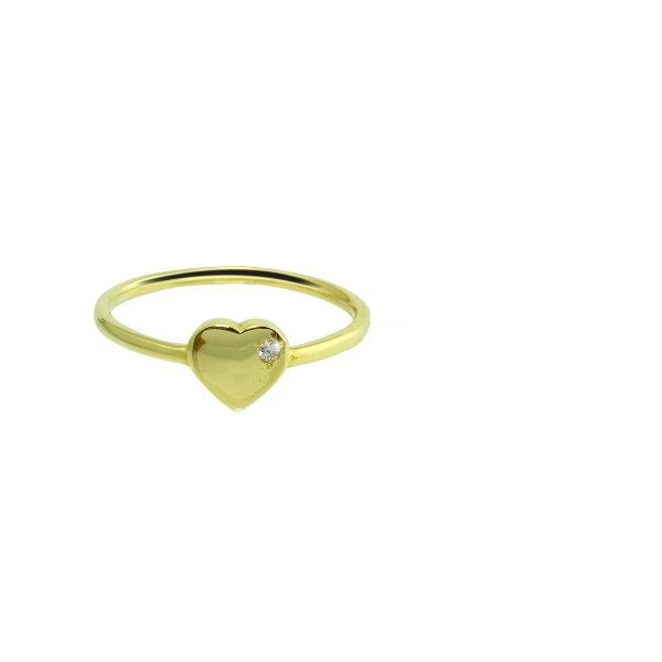 Heart with Diamond Mid Finger Ring