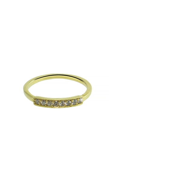 Diamond Bar Mid Finger Gold Ring