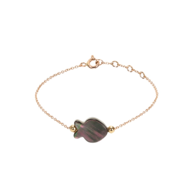 Mystical Mother of Pearl Fish Gold Bracelet