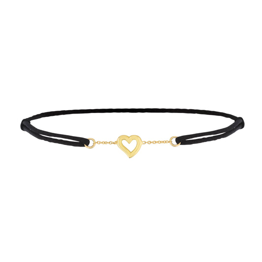 Heart Bracelet - On thin cord
