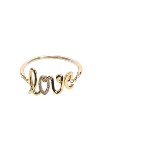 Yellow Gold Love Diamond Ring