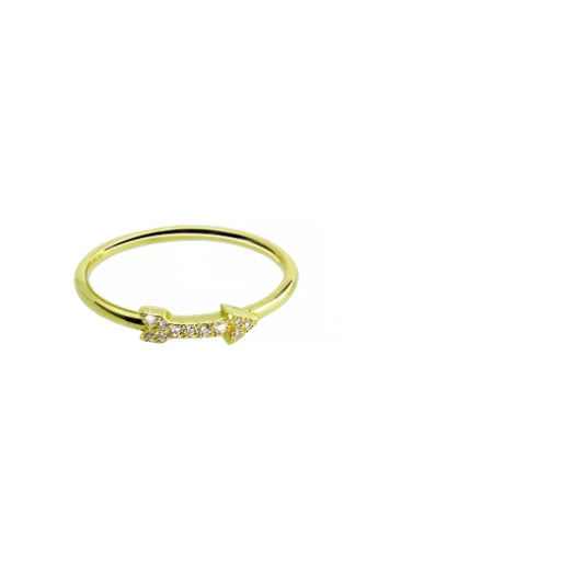 Cupid's Diamond Arrow Mid Finger Gold Ring (Copy)