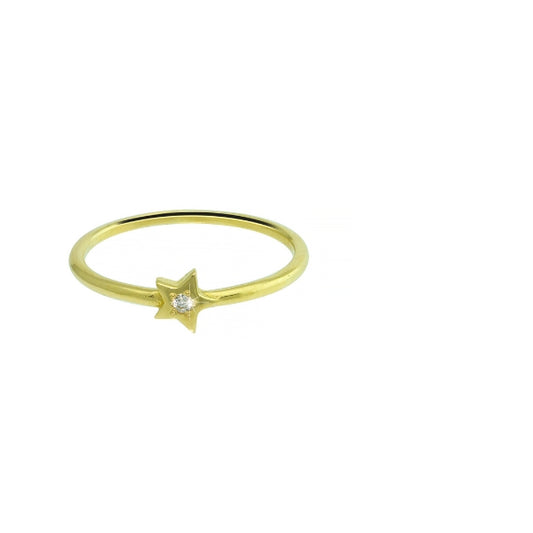 Diamond Star Mid Finger Gold Ring