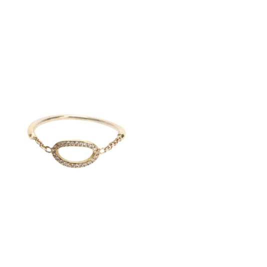 Small Oval Gold Diamond Ring