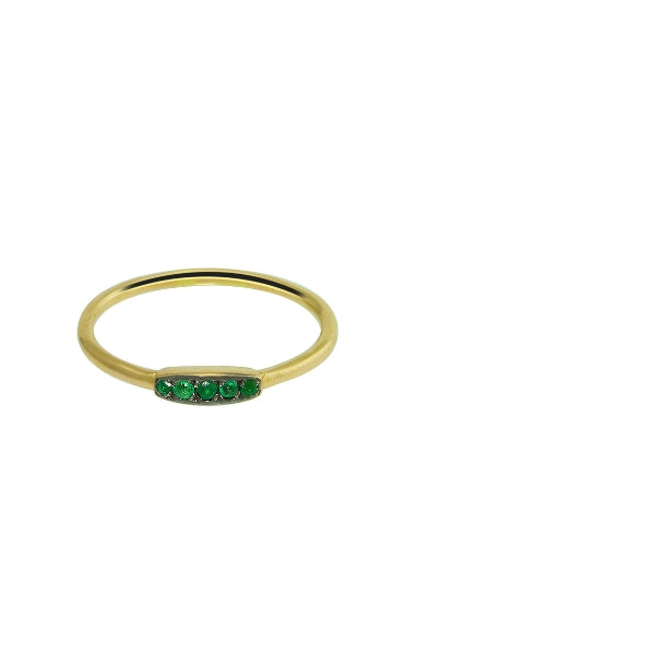 Diamond Bar Mid Finger Gold Ring