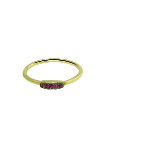 Diamond Bar Mid Finger Gold Ring