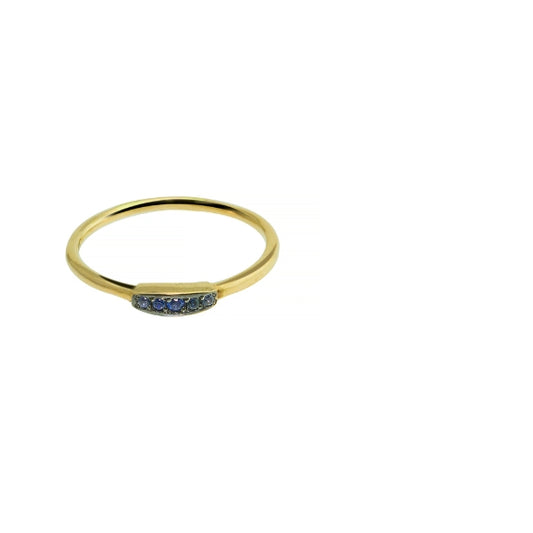 Diamond Bar Mid Finger Gold Ring