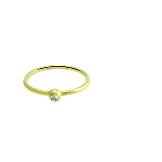 Round Diamond Mid Finger Gold Ring