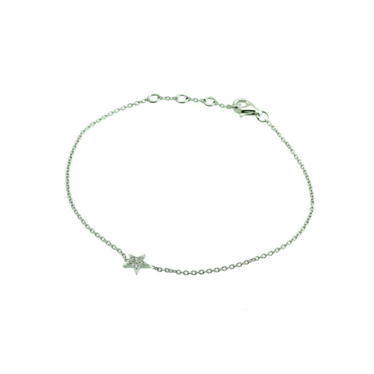 Diamond Star White Gold Bracelet