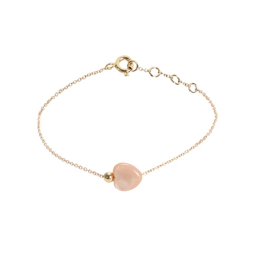 Mother of Pearl Heart Gold Bracelet